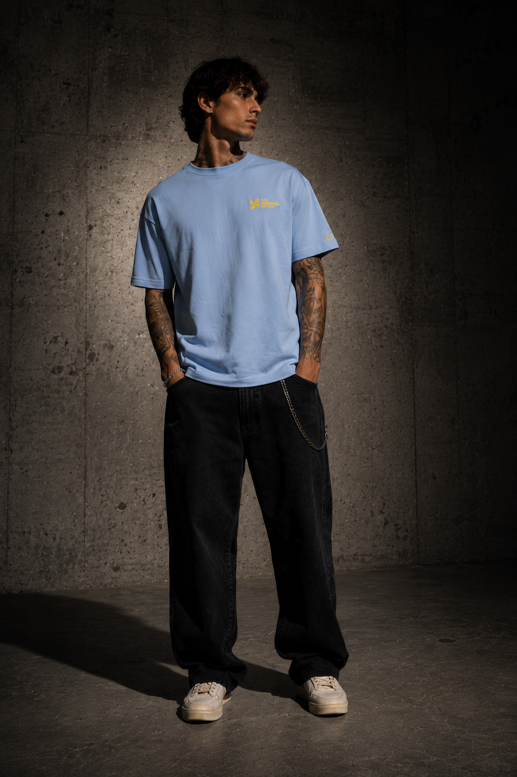 Pastel Blue Tee Cannes Tee, back view