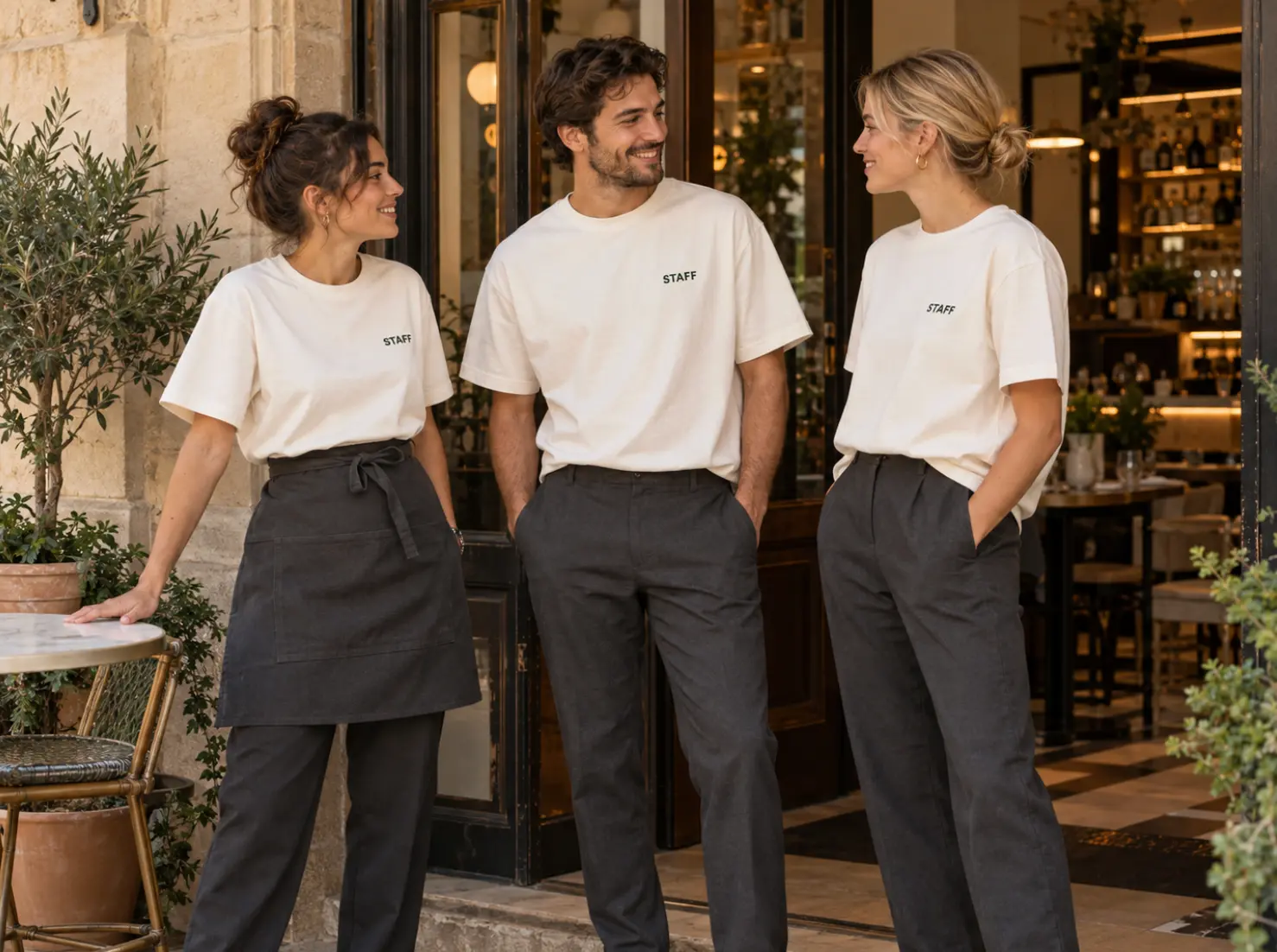 Équipe en tenues assorties premium