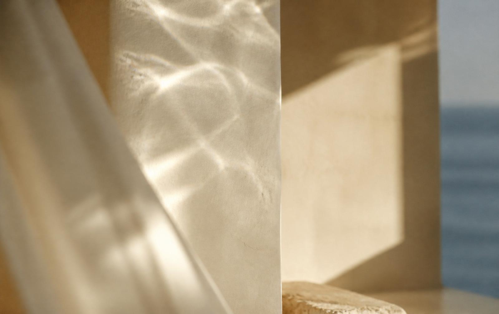 An abstract impression of the next destination — sunlight, shadow and sea