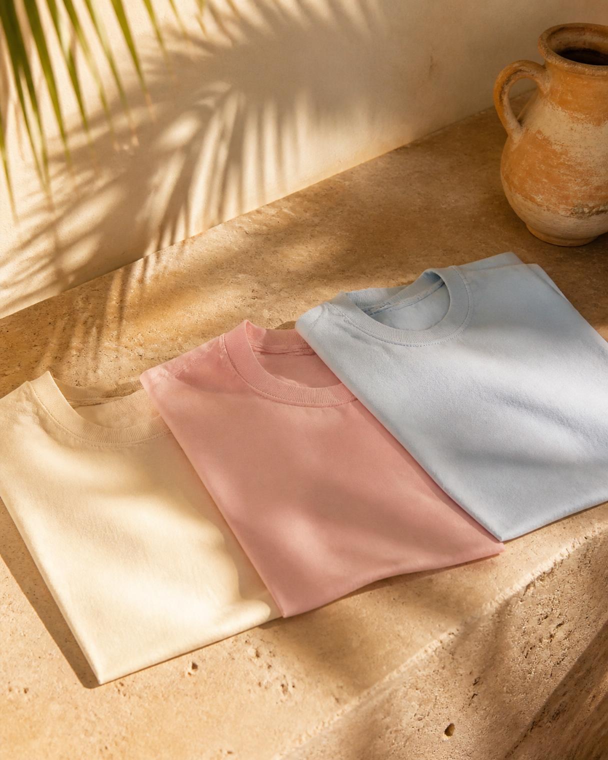 Premium editorial mockups of exclusive t-shirts inspired by a Mediterranean destination